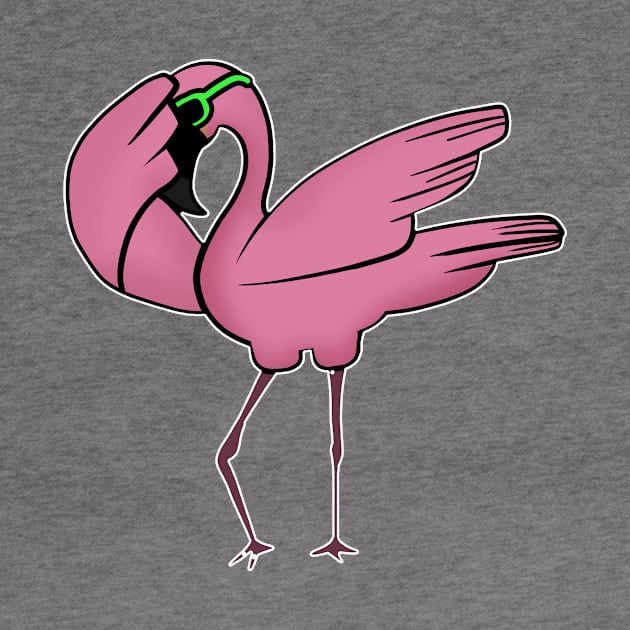 Funny Flamingo Dab Dabbing Dancing, Love Flamingos by dukito